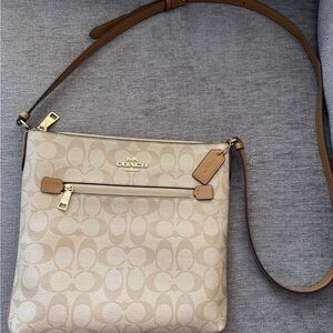 Coach Beige and Brown Crossbody Bag